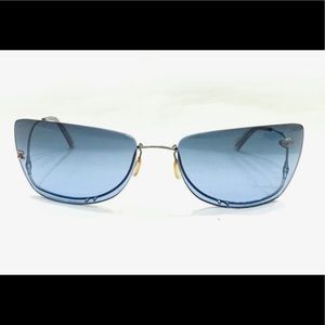 CHANEL Rimless Floating Pearl Blue Sunglasses READ